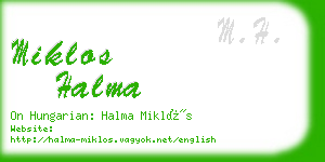 miklos halma business card